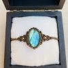 Brown macrame bracelet with labradorite stone