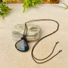 Falcon eyes set with brown macrame bracelet/pendant necklace - Image 4