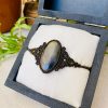 Falcon eyes set with brown macrame bracelet/pendant necklace - Image 3