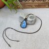 Brown pendant with blue agate stone - Image 2